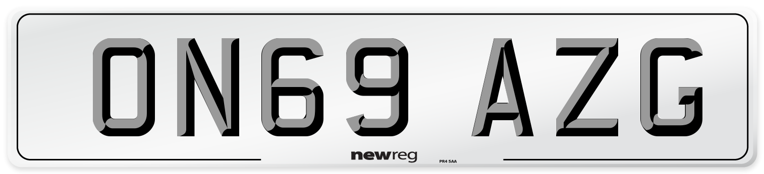 ON69 AZG Number Plate from New Reg
